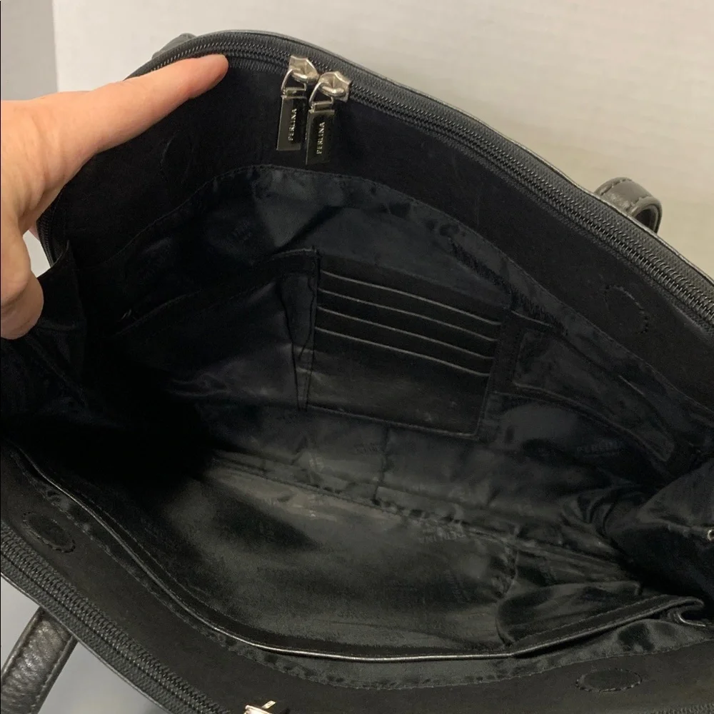 Perlina Black Soft Leather VINTAGE Laptop/Briefcase/ Purse/